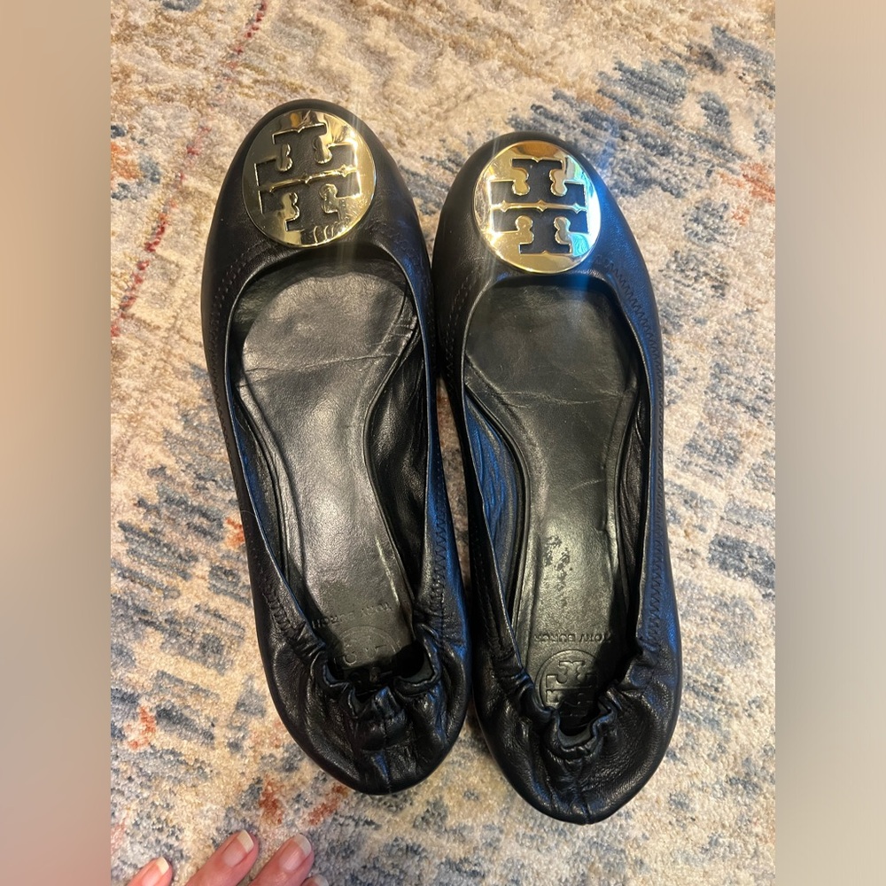 Price drop! Tory Burch Minnie Travel Ballet Flat, Black size 10